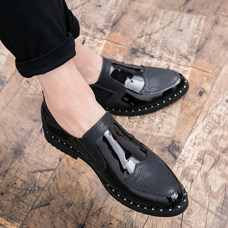 [Business Wedding Party] Men's Luxury Casual Set Wearing Fashionable Oxford Shoes - Comfortable Anti-Slip Business Wedding Party Holiday Formal Le Fu Shoes