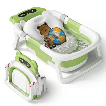 Collapsible Baby Bathtub Suitable for Newborn to Toddler, Portable Travel Bath Tub with Soft Cushion & No-Slip Hanging Base, Detachable, Infant Bath for, Shower, Use - Durable for And