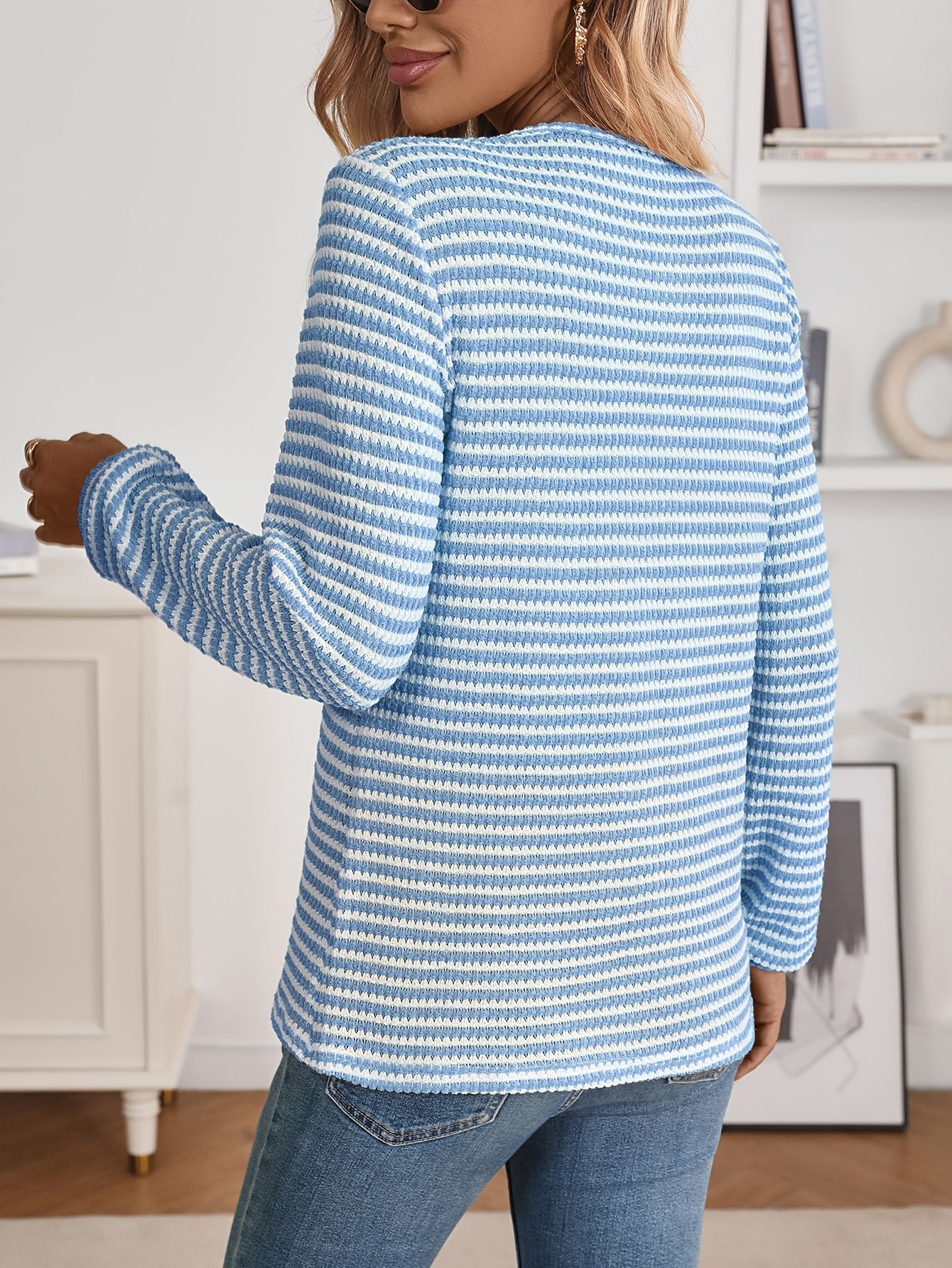 Women's Fall Sweater Top Long Sleeve - Pineapple Print Button Up Blouse, Cozy Thin Crewneck Shirt, Cute Casual Clothing, Autumn Y2K Fashion