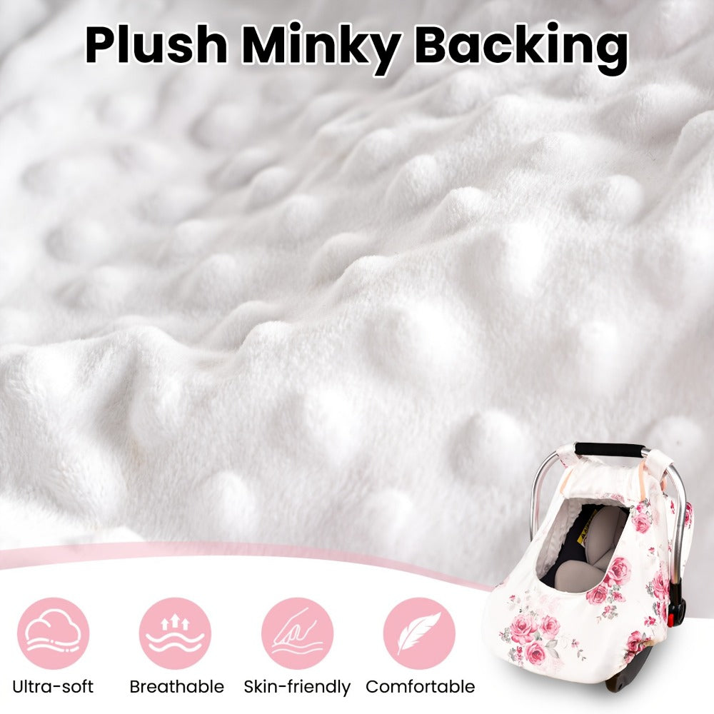 Baby Car Seat Cover - Breathable Soft Minky 3-In-1