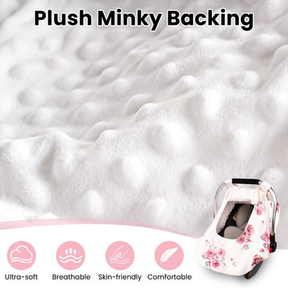 Baby Car Seat Cover - Breathable Soft Minky 3-In-1