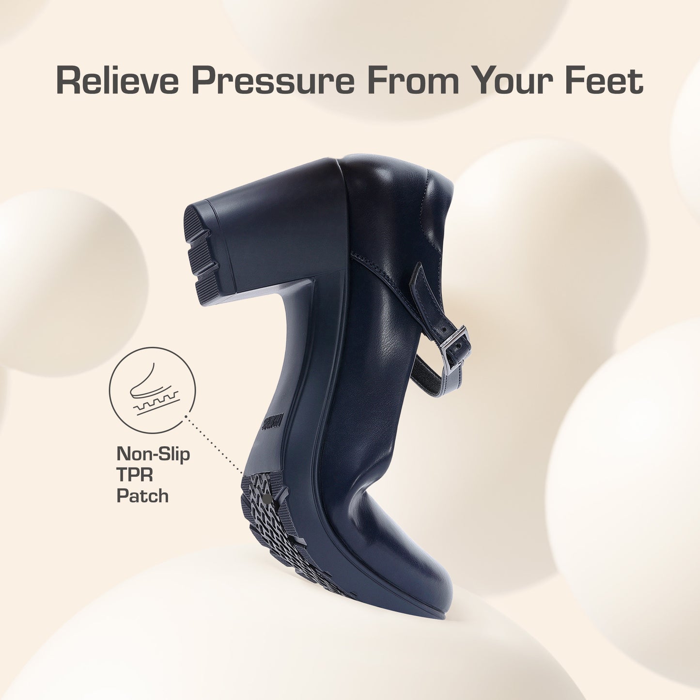 Women's Chunky Low Block Heels Mary Jane Closed Toe Work Pumps Comfortable Round Toe Dress Wedding Shoes