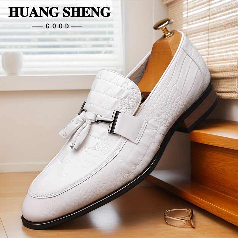 Crocodile Patterned High-end Light Luxury Business Men's Casual Shoes, with A Top Layer Of Cowhide Upper, Suitable for Parties And Banquets 56791W