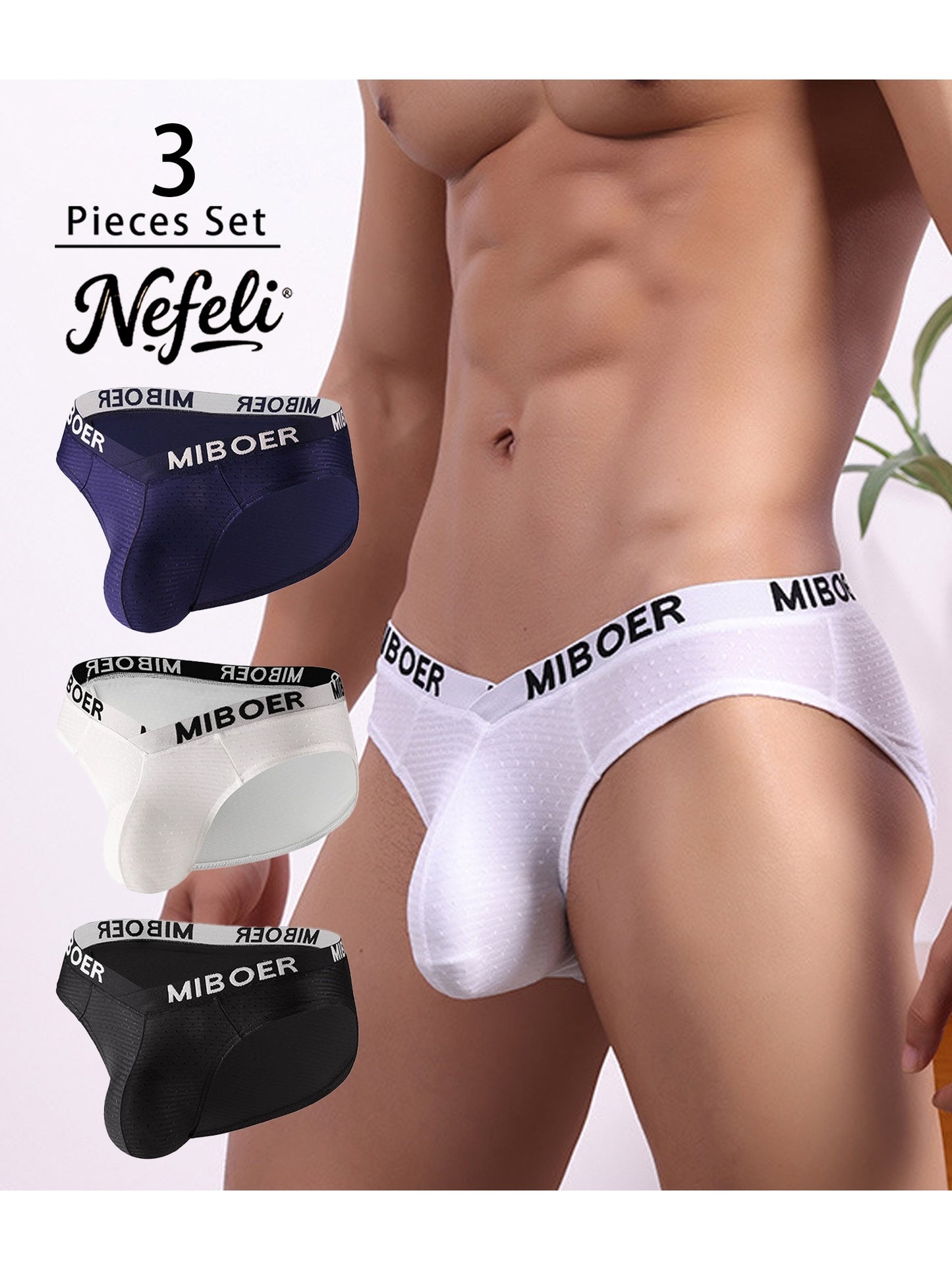 3pcs Mens Underwear New V Shape Low Rise U Convex Pouch Briefs Breathable Sexy Comfortable Menswear Panties, Mens Seamless Underwear, Microfibre Panties for Men, Mens Underwear Pouch, Breathable Underwear for Men, Mens Underwear Briefs