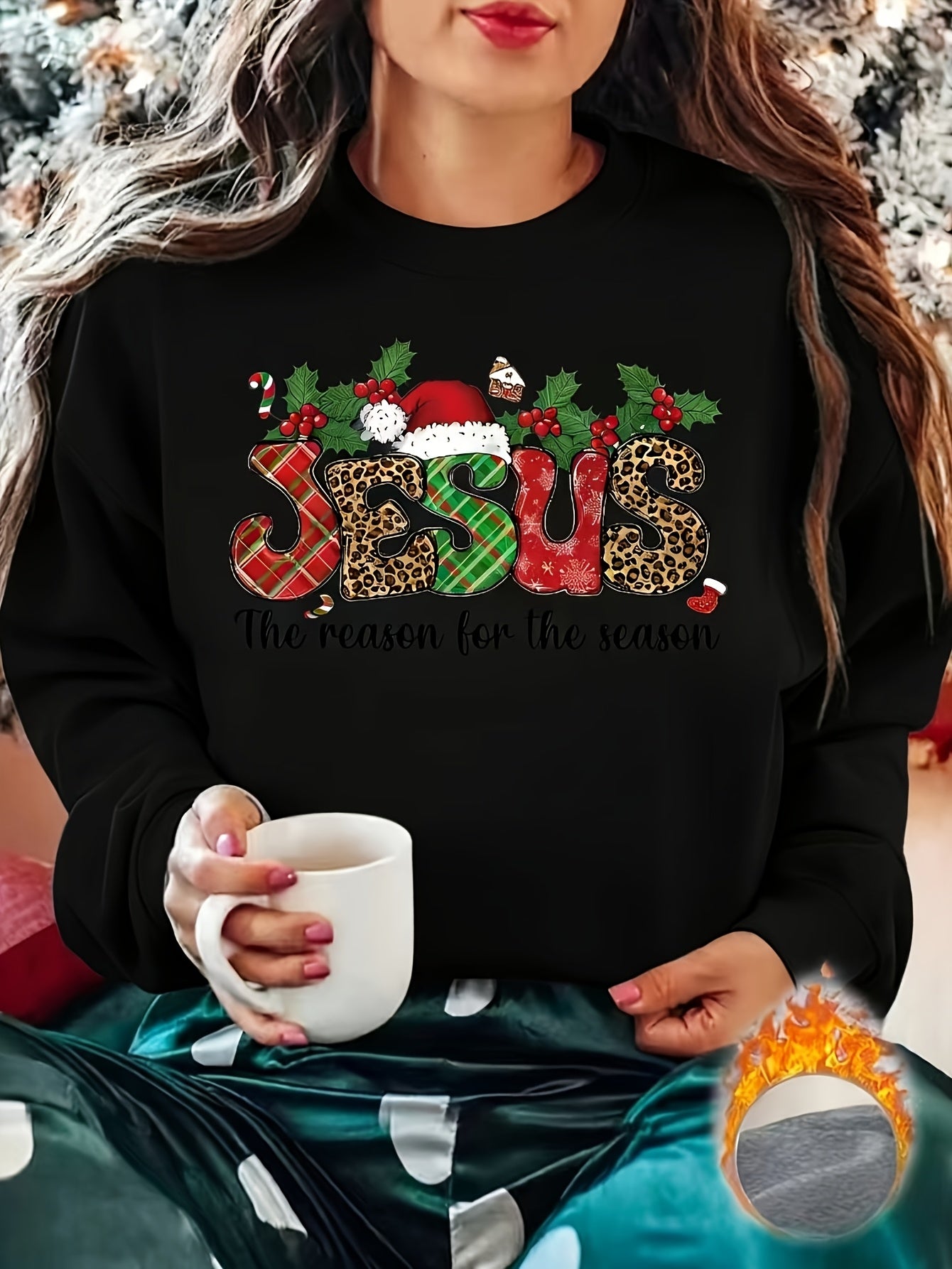 Women'S Hoodie with Christmas Design, Casual Crew Neck Sweatshirt for Winter And Autumn, Apparel for Women