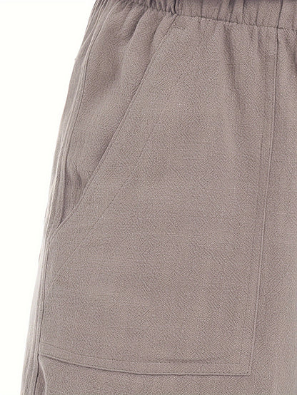 Women'S Comfy Drawstring Casual Elastic Waist Pure Color Shorts Summer Beach Lightweight Short Pants with Pockets