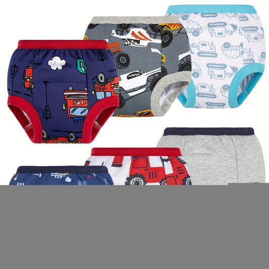 Set of 6 Potty Training Pants for Boys, Made from 100%, Soft And Absorbent, Suitable for Ages 12 Months to 5 Years