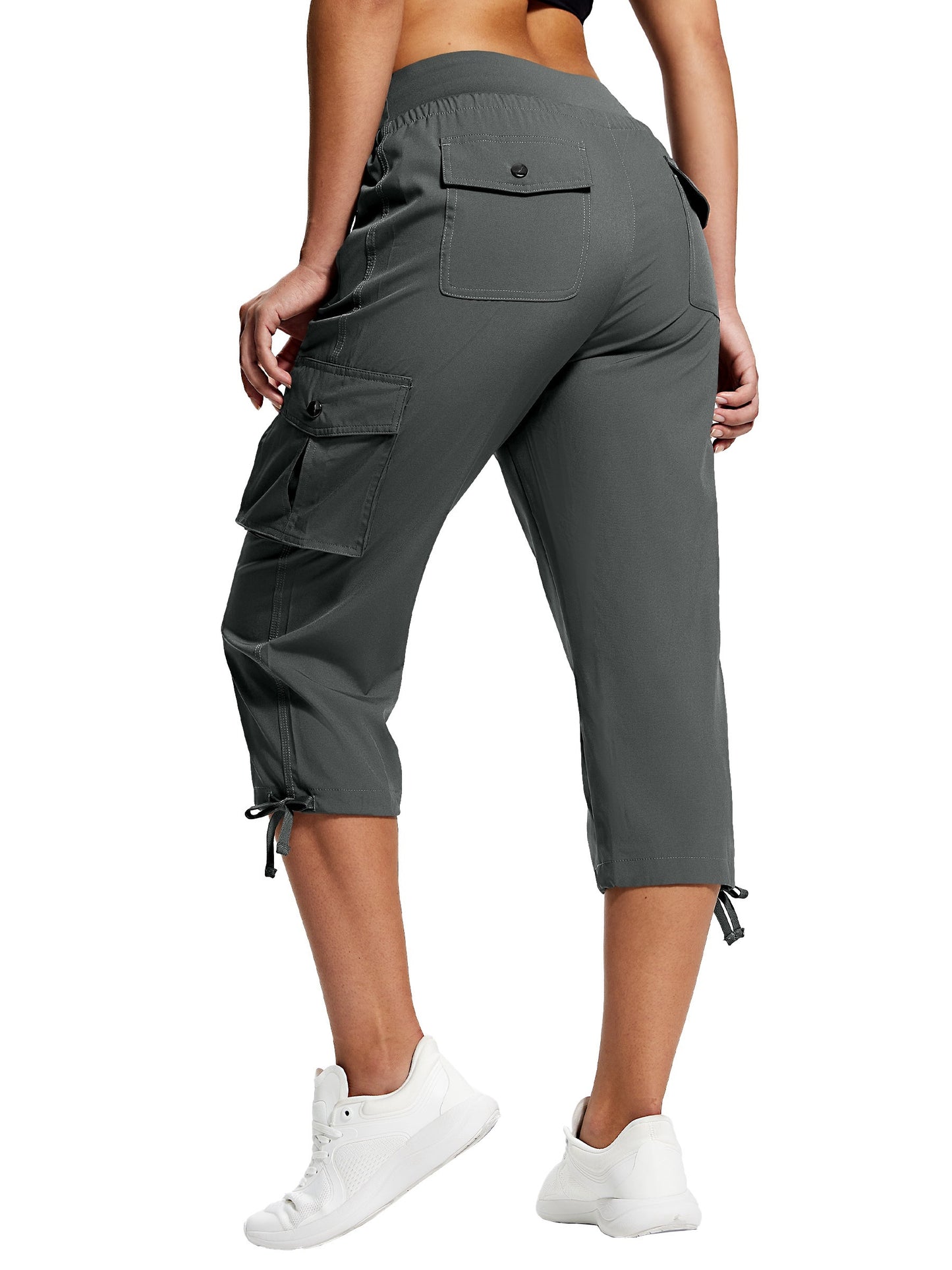 18" Women's Hiking Capris with Pockets Quick Dry Travel Lightweight Cargo Capri Pants Casual Capris for Women