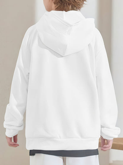 Randomly Send 1pc Girls' Hooded Sweatshirt - Autumn And Winter Fashionable Print Long-Sleeved, Inspiring Letter Print And Gymnathy-Themed Slogan