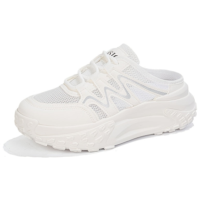 Women'S Casual Summer Shoes with Thick Soles And Versatile Slippers, Easy And Breathable Mesh Surface, White And Comfortable., Women Shoes