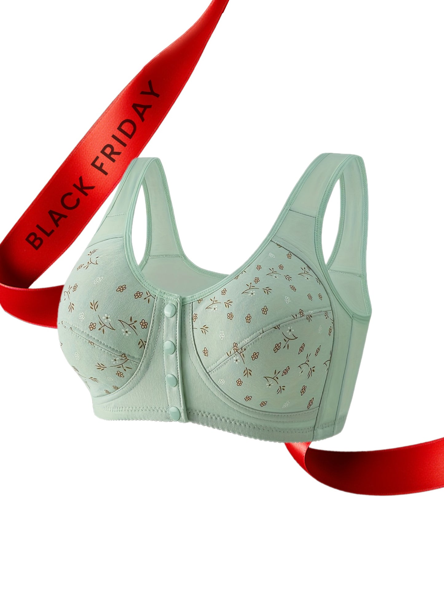 7pcs Women's Wireless Bra Matching Underwear - Seamless Breathable Front-Closure, Soft Comfortable Full Bust Coverage, Minimalist Elegant Non- Bra for Daily Wear, Suitable for