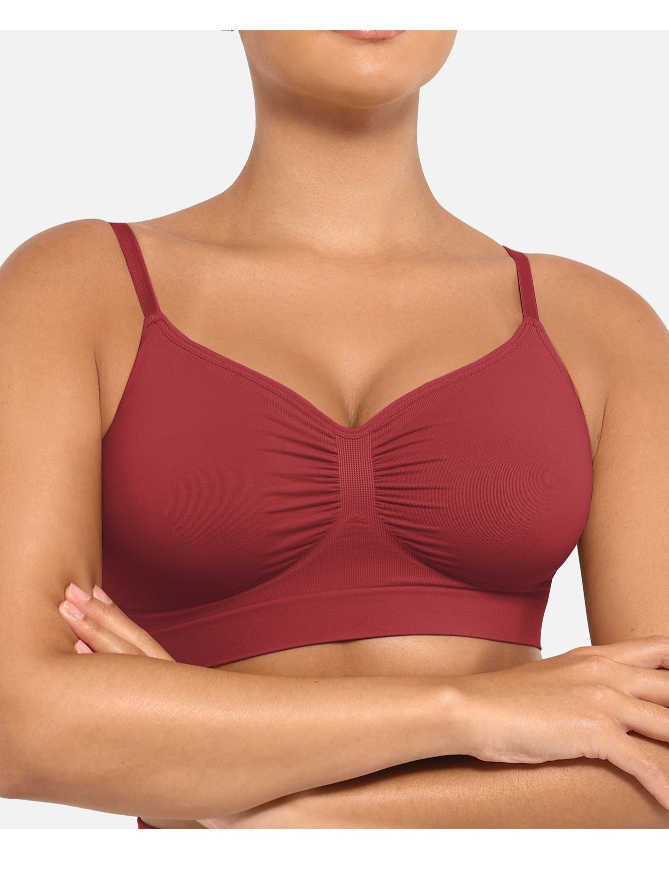 Plus Breathable High-Stretch Sports Bra with Pads - Wireless Mesh Women's Seamless Yoga & Running Top - Solid Color Activewear