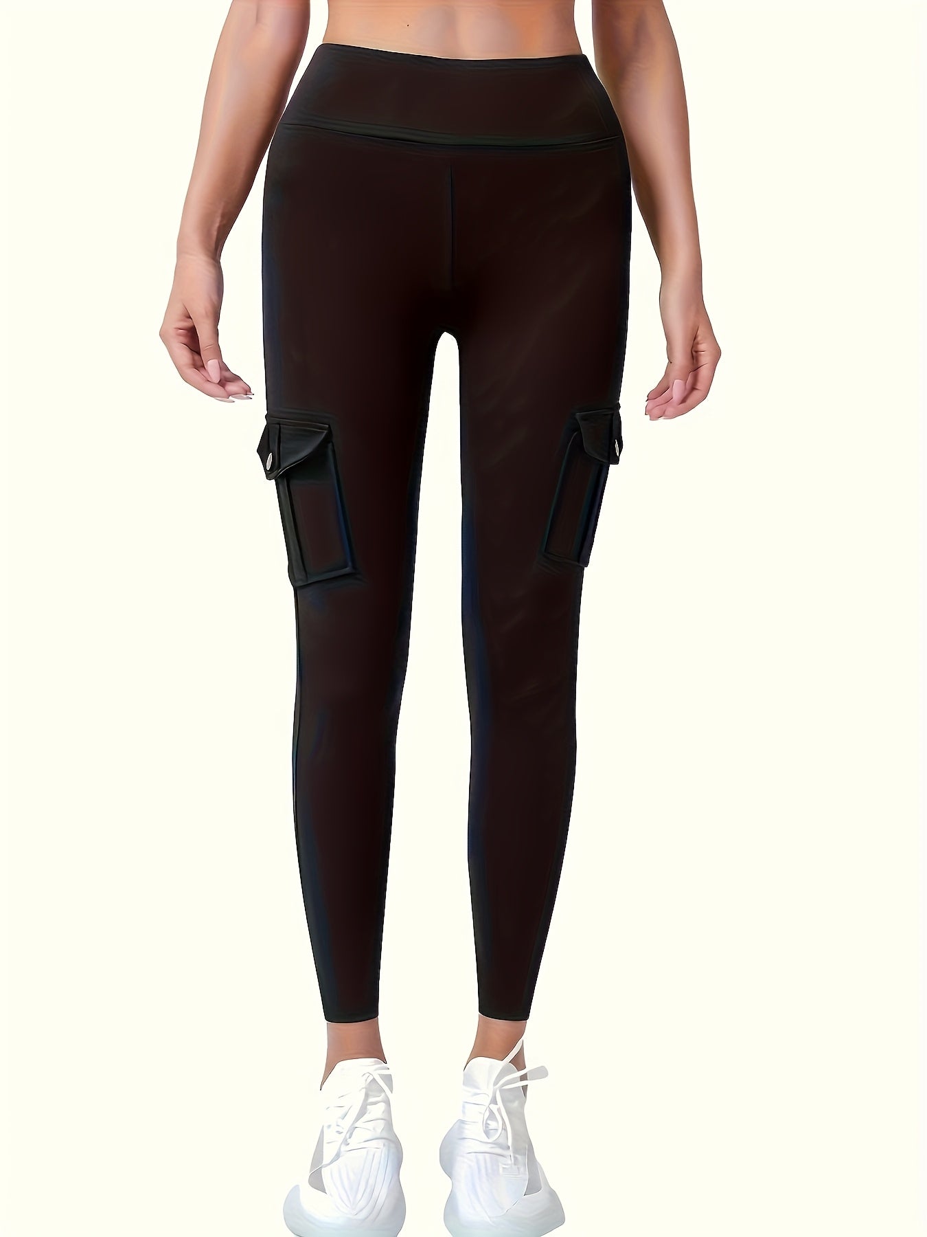 PRO-FiT High-Waisted 7/8 Length Yoga Pants with Pockets - Tummy Control & Hip Lift, 4-Way Stretch Non-See-Through Workout Leggings, Gym, Training, or Casual Wear (Solid Color Tight Athletic Pants)