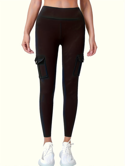 PRO-FiT High-Waisted 7/8 Length Yoga Pants with Pockets - Tummy Control & Hip Lift, 4-Way Stretch Non-See-Through Workout Leggings, Gym, Training, or Casual Wear (Solid Color Tight Athletic Pants)