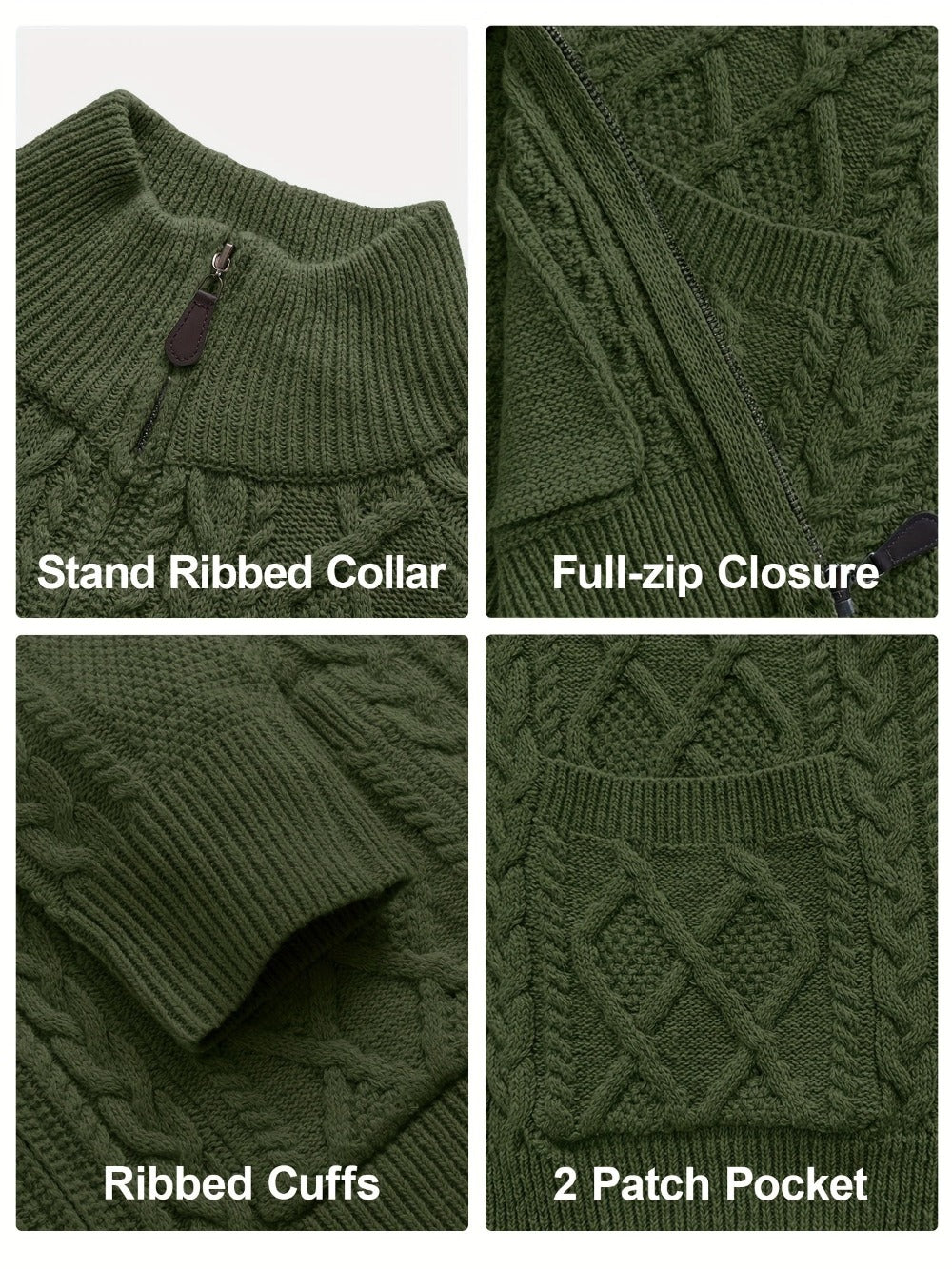 Men's Versatile Zip-Up Cardigan