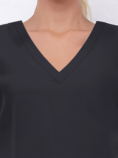 Women'S V-Neck Frosted Breathable Uniform Hand Washing Workwear Brush Hand Clothes Top