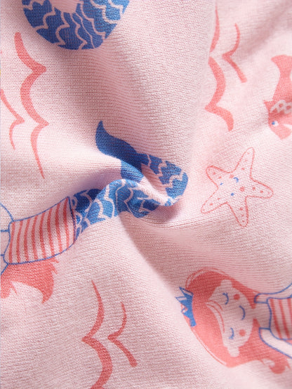 12 Pack Girls' 100% Cotton Underwear - Cute Mermaid, (Pegasus), Fox, Teddy Bear & Stripes Triangle Briefs | Semi-Sheer Breathable Panties for to Teen Girls | Year-Round, Easy Hand Wash Care