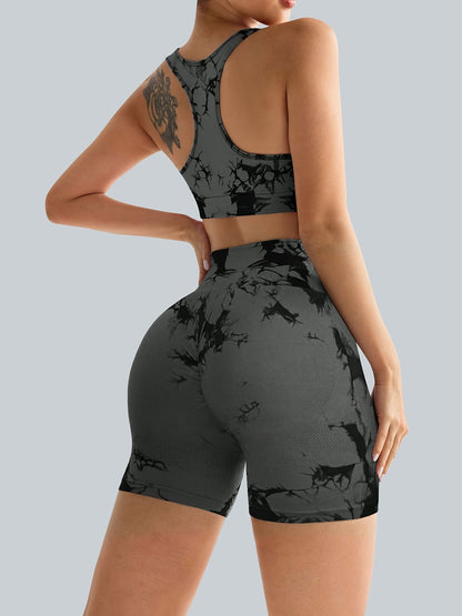 Women'S Sports Tie-Dye Seamless Underwear and Shorts Suit