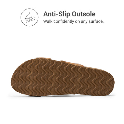 Women's Open Toe Slides Sandals Comfortable Support Footbed Two Strap Slip-on Fashion Casual Beach Vacation Lightweight Flat Sandals Summer for Women