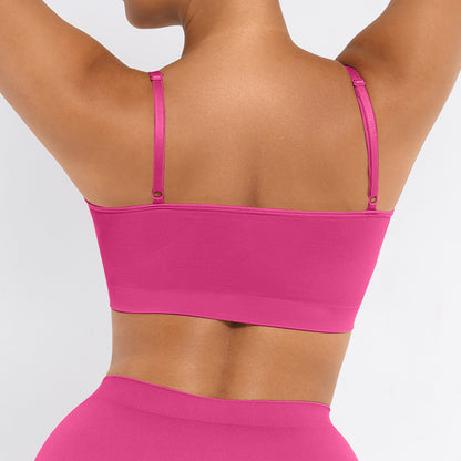 Plus Breathable High-Stretch Sports Bra with Pads - Wireless Mesh Women's Seamless Yoga & Running Top - Solid Color Activewear