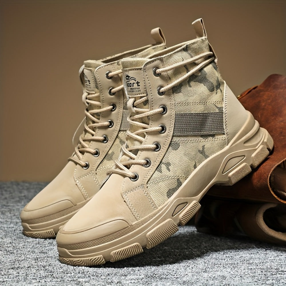 Men's Boots - Non-Slip Sole Lace-Up for Outdoor & Travel