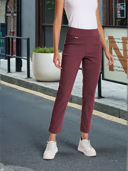 Pull On Solid Millennium Super Stretch Fabric Ankle Pant for Women with During