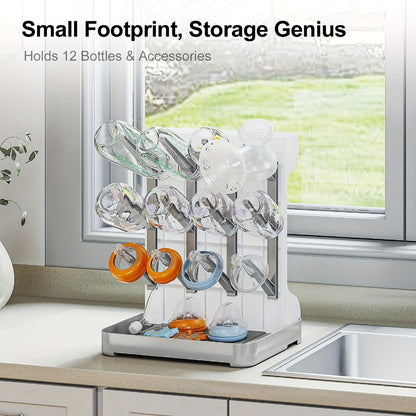 Bottle Drying Rack - Space-Saving Vertical BPA-Free Countertop