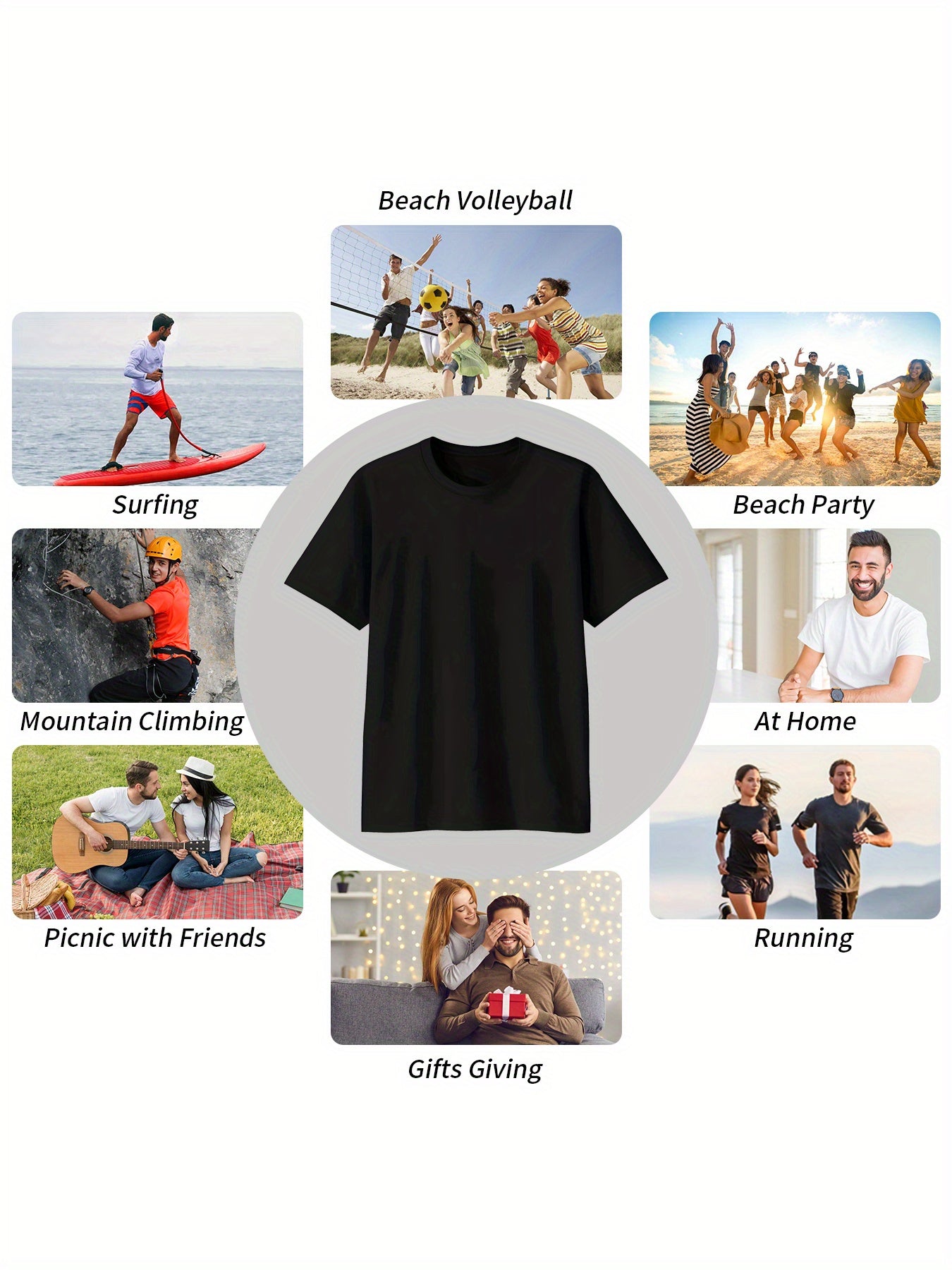Men's Plus Size T-Shirt - American Dream & Faith Theme, Geometric Graphic Print, Casual Crew Neck, Short Sleeve, Regular Fit, Ideal for Summer Trips & Casual Attire, Great Gift for Boyfriend | USA Journey Inspired Tee | Sleek Finish, PLUS SIZ, Vacation Ou