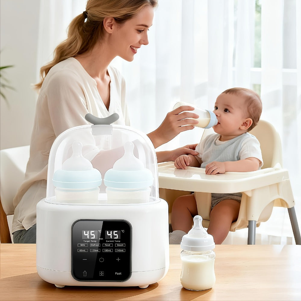 6-in-1 Electric Bottle Warmer - Timer, Defrost and Keep-Warm Modes