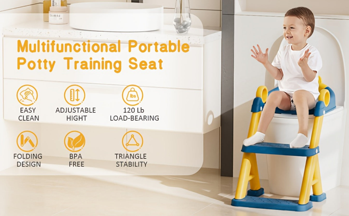 Potty Training Seat - Soft Toilet Steps Splash