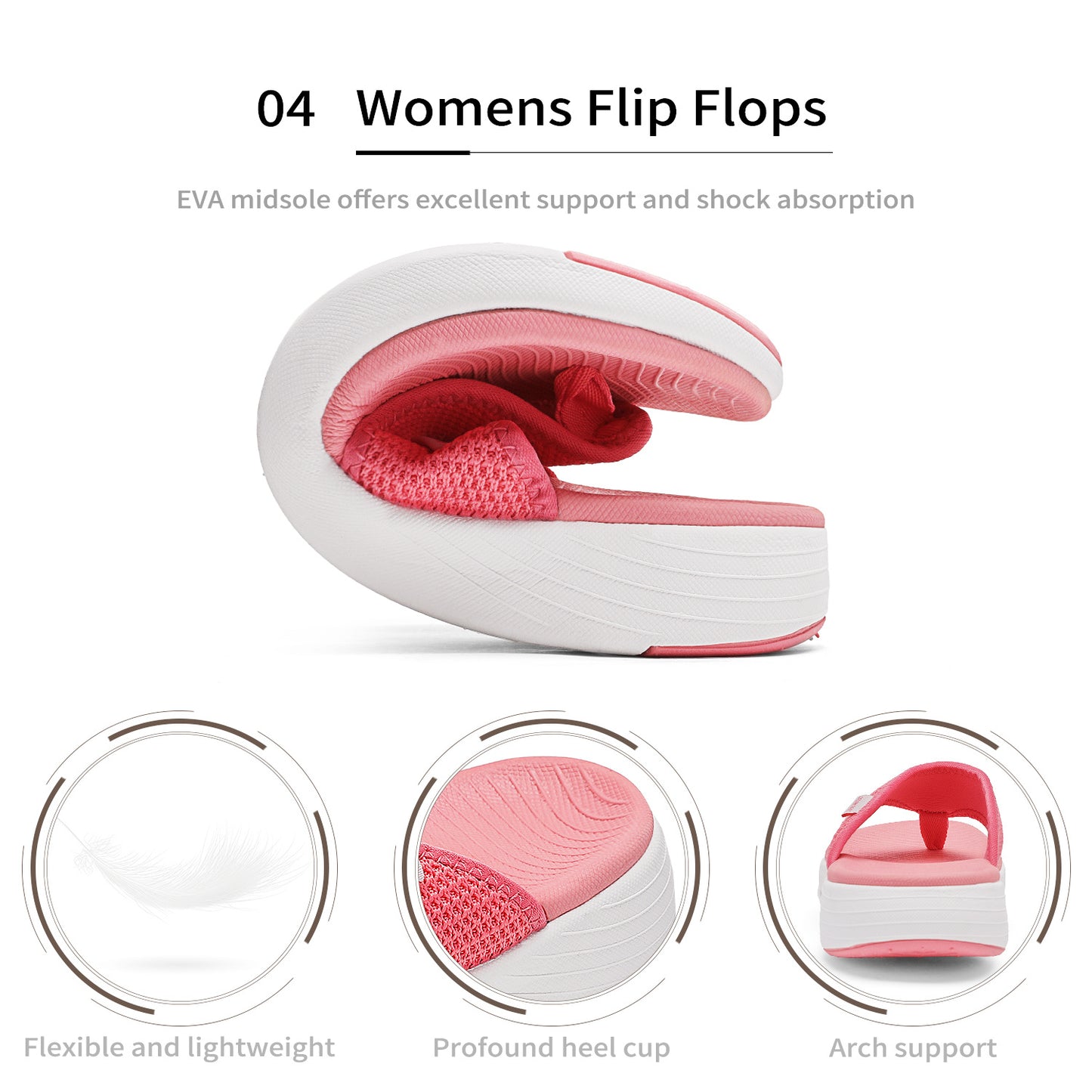 Womens Sandals - Comfortable Soft Sole Slides - Stylish Summer Beach Wear for Vacation, Poolside, Outdoor - Quick-Dry, Breathable - Women's Support Flip Flops Comfortable Thong Sandals