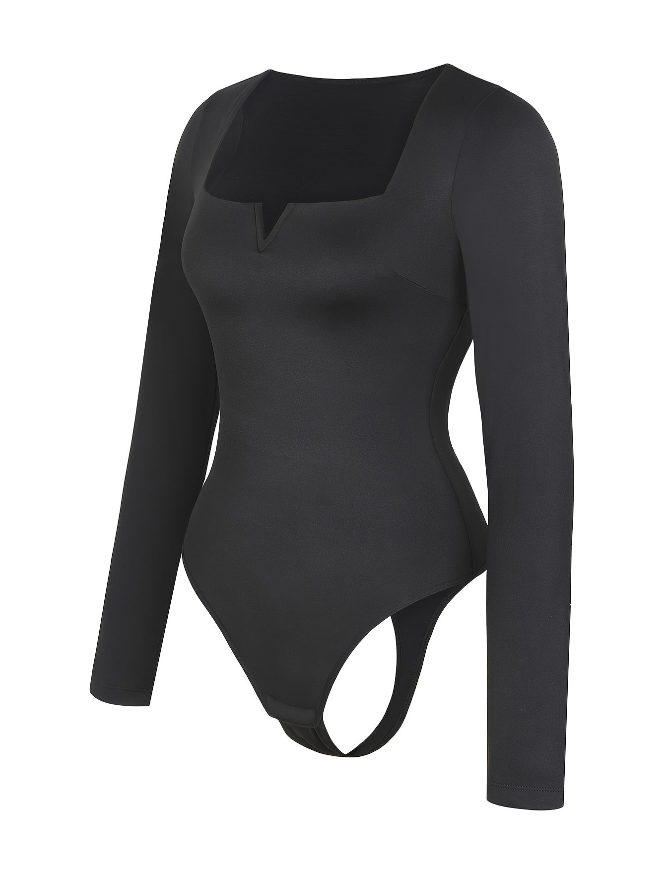 Women Autumn Winter Solid Color Shapewear Bodysuit, Tight Long Sleeve Bodysuit, Crew Neck Women Bodysuit