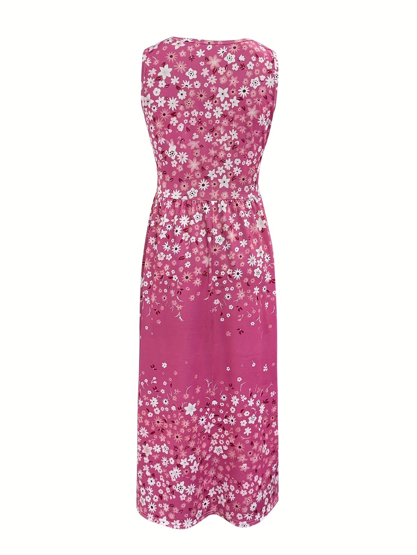 Spring And Summer Fashion Vacation Style Flower Printed Vest Dress