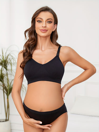 Set of 4 Maternity Nursing Bras - Soft, Flexible Full-Cup Breastfeeding Lingerie with Detachable Pads, Slim Fit, Suitable for All Seasons, Ideal for Expecting Mothers, Support for Breastfeeding | Slim Fit Bra | Flexible Material