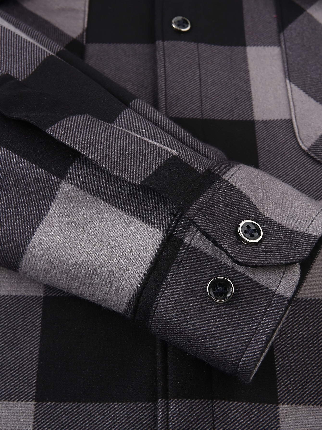 Men's Hooded Plaid Shirt Jacket with Flannel Lining - Thickened Winter Coat, Button Front, Black/White/Gray/Beige Plaid, Euro/American Sizing, Casual Outdoor & Formal Wear (Hand Washable) - Blazer Coat for