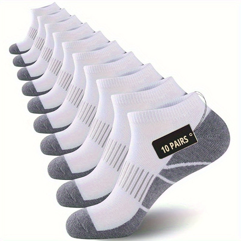 10 Pairs Of Men'S Socks; Men'S 10 Pairs Of Low-cut Comfortable Cushion Casual Socks New Year'S Gift; Christmas Gift