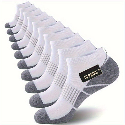 10 Pairs Of Men'S Socks; Men'S 10 Pairs Of Low-cut Comfortable Cushion Casual Socks New Year'S Gift; Christmas Gift
