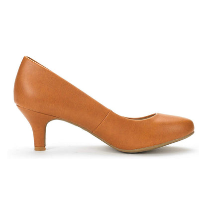 Women's Classic Dress Shoes Comfortable Low Heel Pump Shoes Solid Color Pumps
