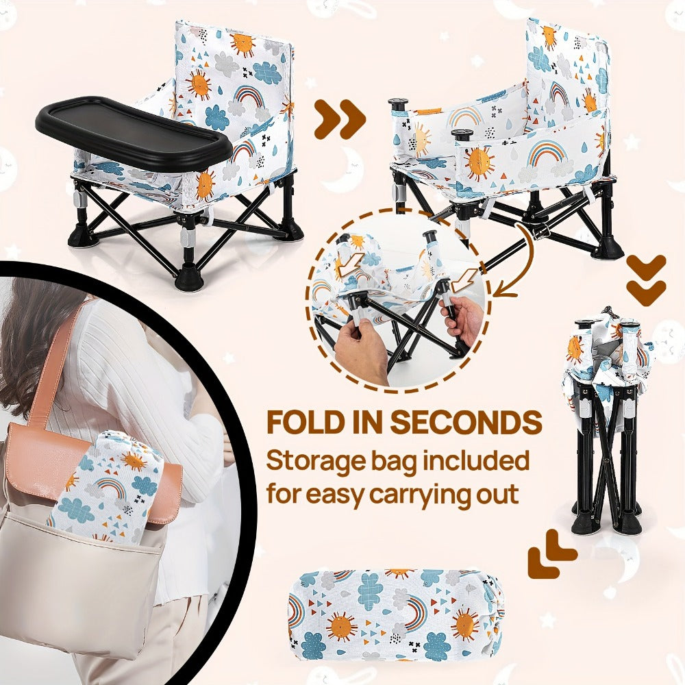 Portable Baby Dining Chair - Foldable Camping Tray Seat
