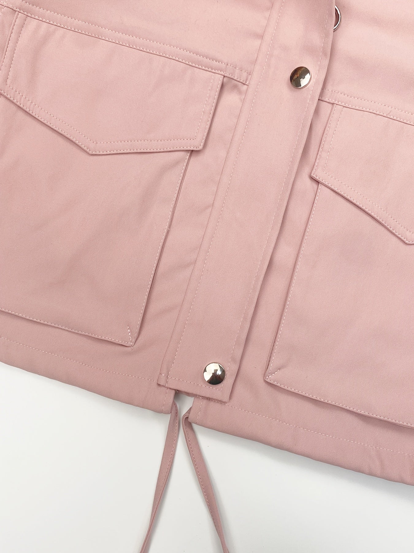 Women'S Cropped Jacket Zip Up Lightweight Oversized Utility Anorak Coat with Pockets