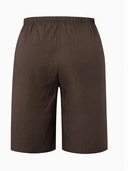 Women's Khaki + Black Polyester Shorts - product view 10