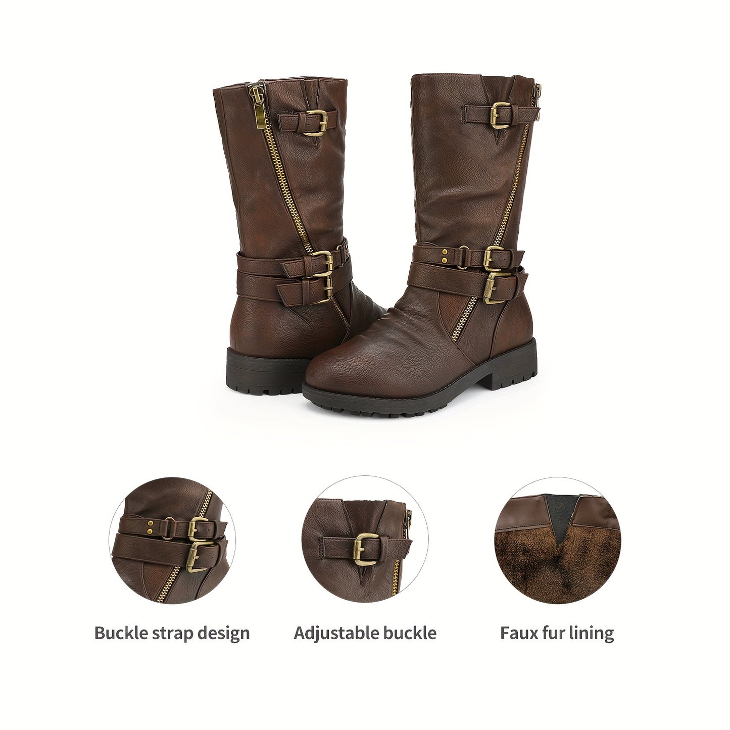 DREAM PAIRS KIDS Girls Fashion Comfortable Buckle Zipper Knee High Winter Boots