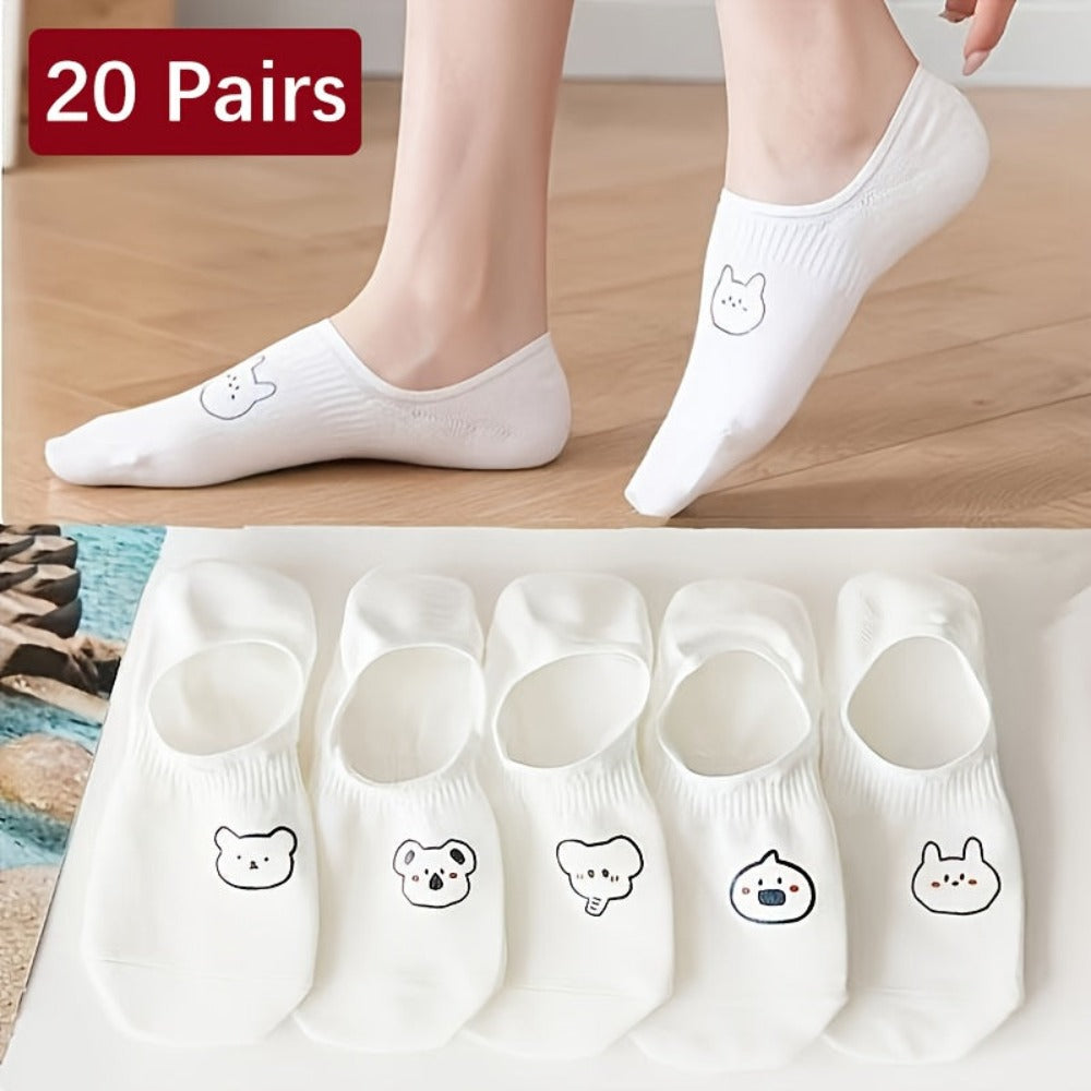 Women's Cute Print Socks - 20-Pair Pack