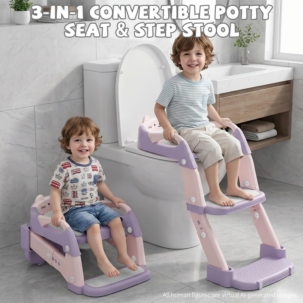 Potty Training Seat - Foldable Adjustable 3-in-1 Toilet