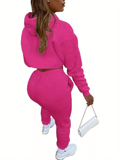 Women'S 3pcs Sweatsuits Sets Sexy Super Cropped Hoodie Tank Top And High Waisted Jogger Sweatpants Matching Loungewear Athleisure Outfits