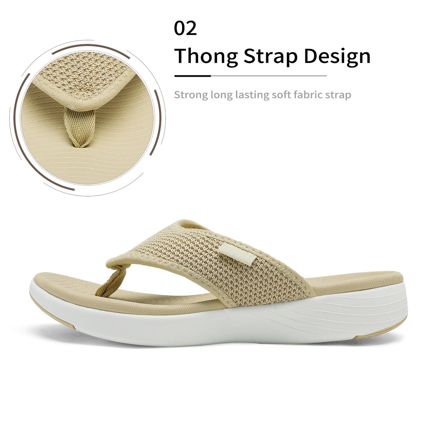 Womens Sandals - Comfortable Soft Sole Slides - Stylish Summer Beach Wear for Vacation, Poolside, Outdoor - Quick-Dry, Breathable - Women's Support Flip Flops Comfortable Thong Sandals