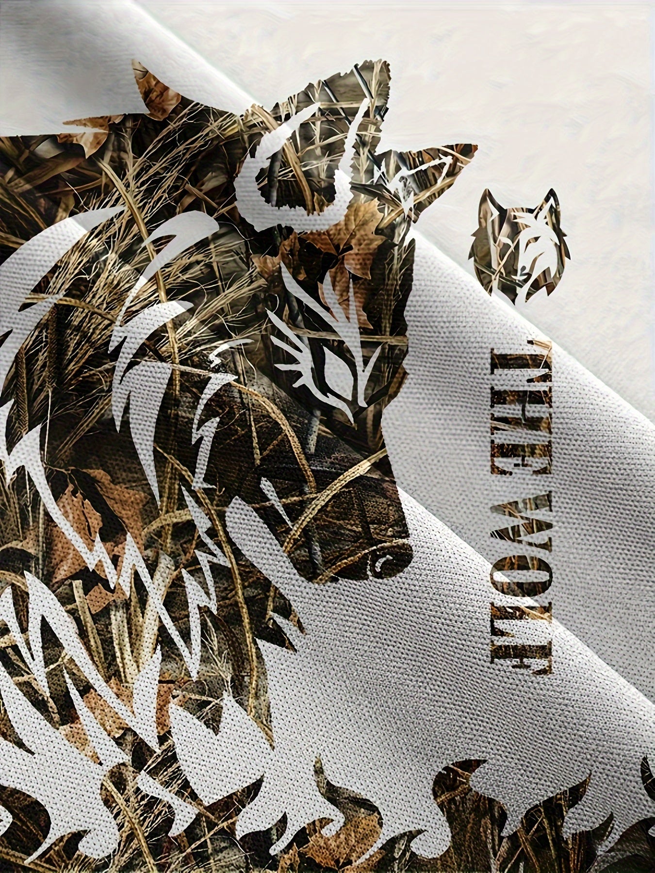 Summer Men's wolf pattern casual round neck short-sleeved T-shirt and shorts 2pcs set, suitable for outdoor activities