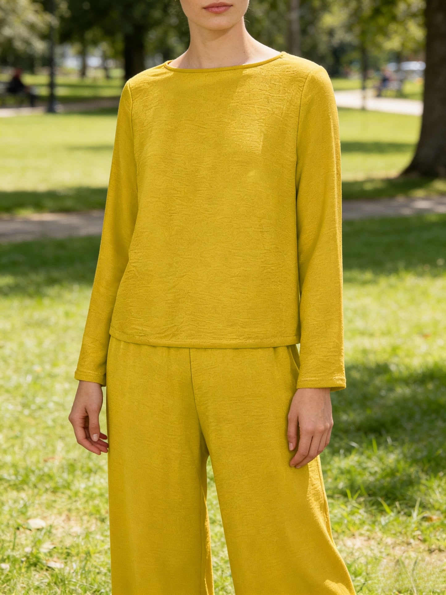 6pcs/3 Sets Fashionable Casual Long Sleeved Spring And Autumn Women'S Set, Solid Color Long Sleeved Top+solid Color Long Pants Set, Suitable For Daily Wear And Vacation In Spring And Autumn