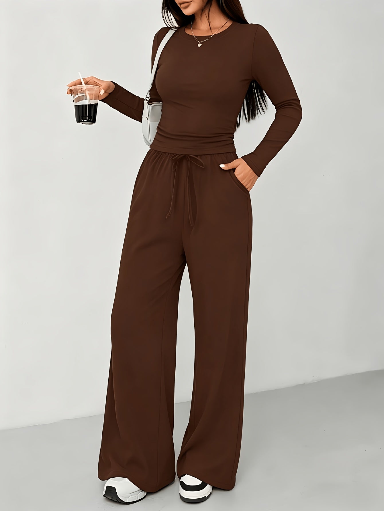 2026 [Elegant Direction]Relaxed And Sophisticated Fashion Casual Outfit, Pants + Fitted Long Sleeves