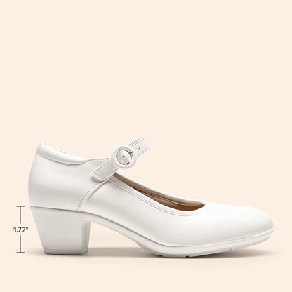 Women's Pumps Low Chunky Mary Jane Heels Closed Toe Comfortable Work Dress Shoes